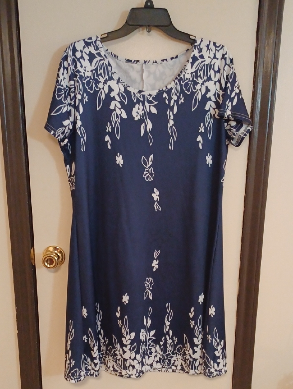 Women's Navy Blue Floral Midi Dress